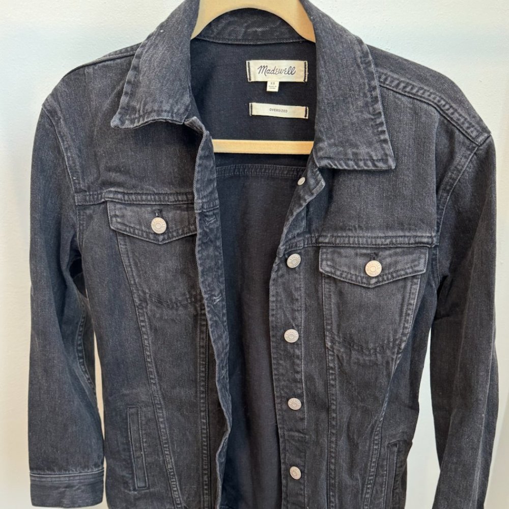 Madewell Black Denim Oversized Jacket
